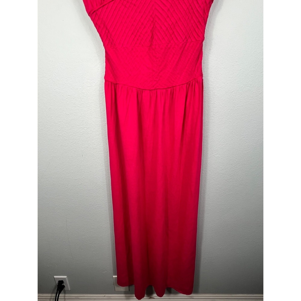 Free People Hot Hibiscus Santorini Maxi Dress Strapped Linen Blend Size 10 - Picture 11 of 16